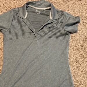 Puma Gray Polo Shirt with Subtle Pattern